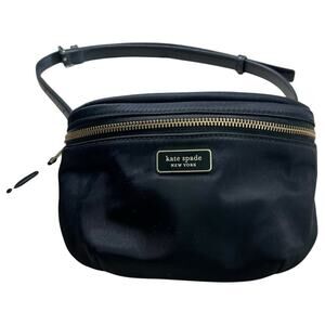 Kate Spade New York Black Nylon Belt Bag Cross Body Waist Pouch Adjustable Strap